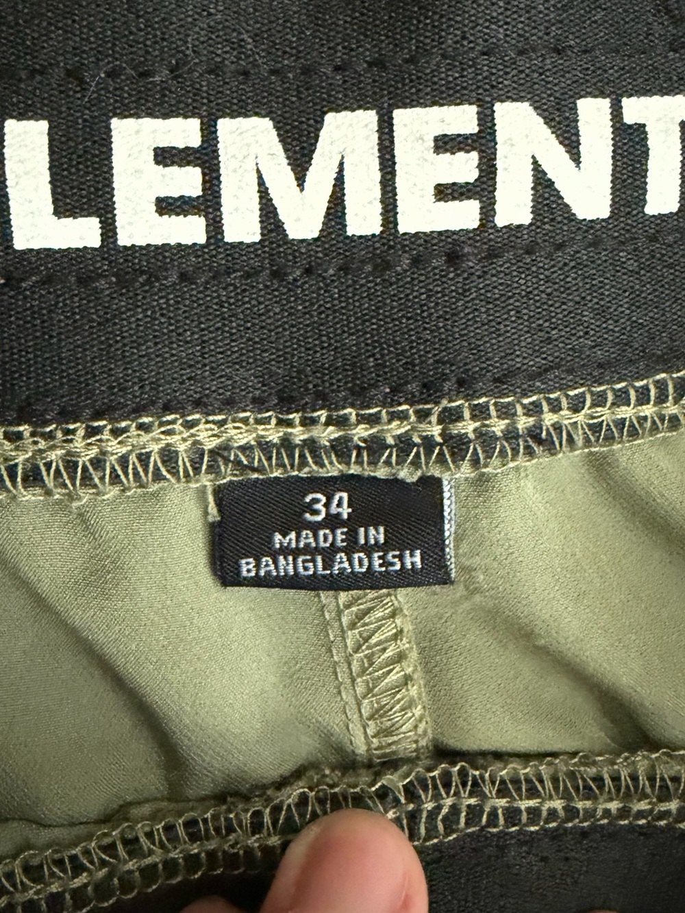 Element Olive Green Casual Shorts with White Logo
